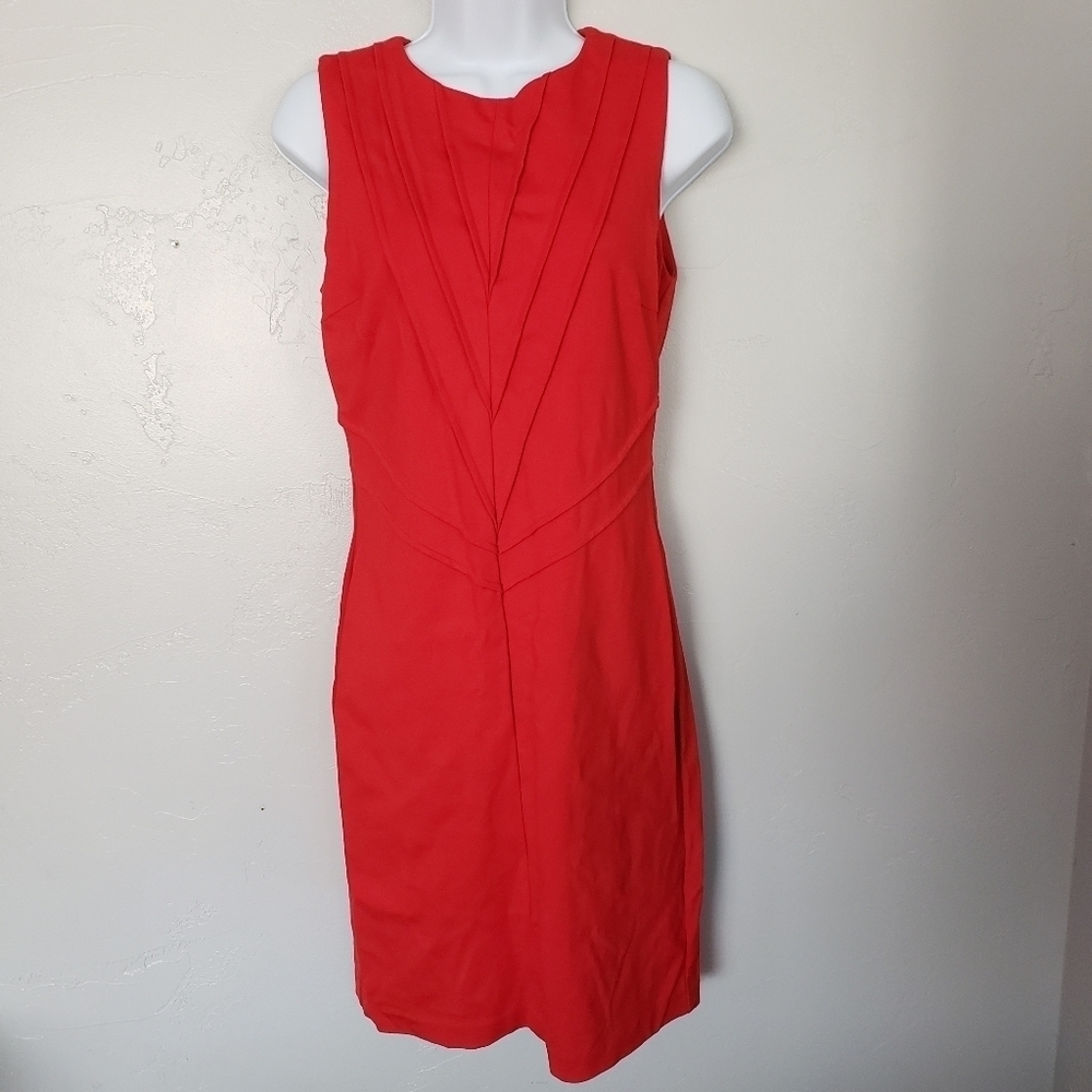 Dalia Red Cocktail Dress Pleated Sleeveless Size 4